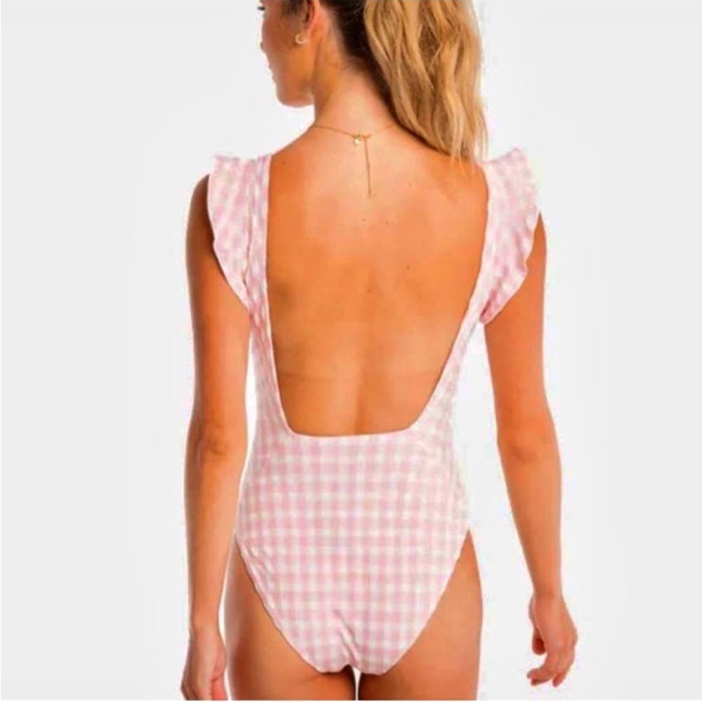 ▫️Southern Tide Women's Pink Gingham 
One Piece Swimsuit XL